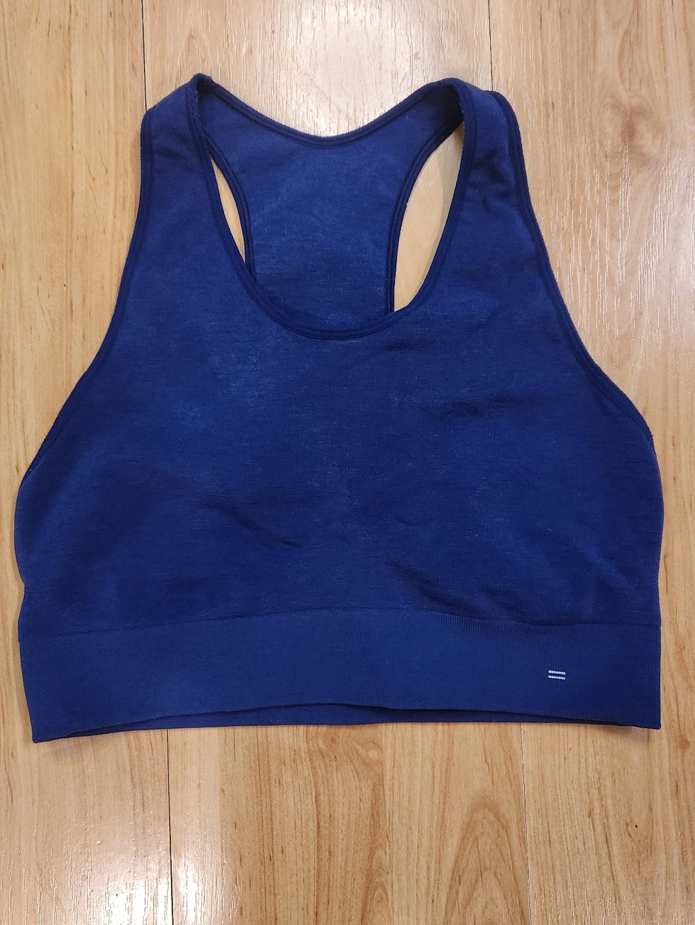 Branwyn Racerback Sports Bra Merino Wool "Deep Lake"  Cobalt Blue Size L